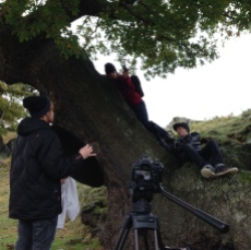 This image is of the set up of our 'tree scene'. Making it look like one of our actors is up a tree